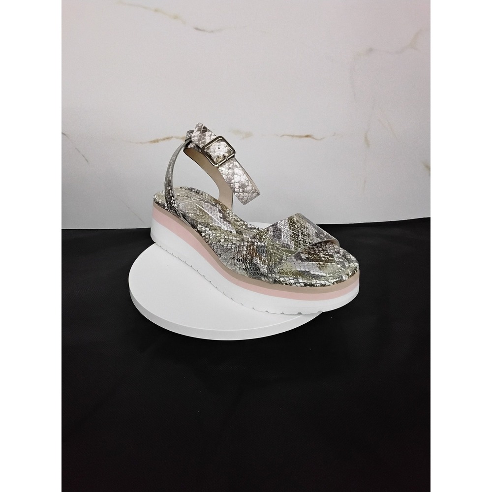 Dolce Vita Manny Sandal Snake Print Platform Ankle Strap Size 8 SL43